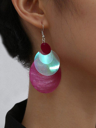 Original Stylish Multi-Colored Semitransparent Geometric Earrings