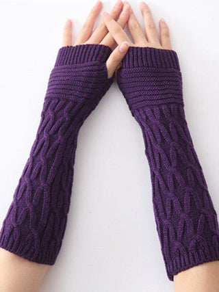 Solid Color Keep Warm Jacquard Knitted Sleevelet