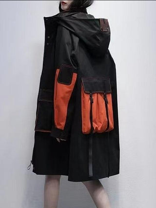 Casual Hooded Contrast Color Padded Coat