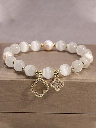 Clover White Opal Crystal Bracelet