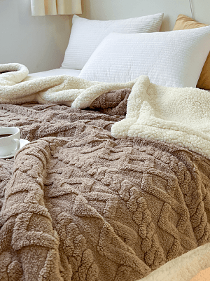 Soft Thickened Coral Lamb Fleece Sofa Blanket