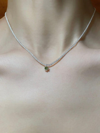 Vintage Olive Green Shinny Necklace