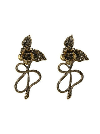 Vintage Snake Shape Flower Shape Earrings Accessories