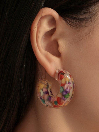 Original Colorful Stone Resin Earrings